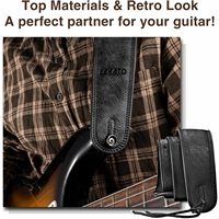 Sangle de guitare en cuir Lekato, 2,5 pouces de large, rembourrée, pour basse, longueur réglable, durable, finition mate, non enduite