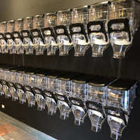 Distributeur par gravité pour céréales en vrac et aliments biologiques, pour présentation et stockage en supermarché