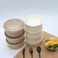 Boîte à lunch en papier enduit brun avec lamination brillante, contenant à emporter mat pour la commodité et le style des collations