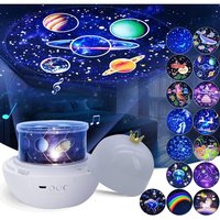Proyector LED USB Dream Crown, Lámpara Nocturna de Batería, Material ABS, Lámpara Infantil para Dormitorio, Atmósfera de Estrellas Multicolores