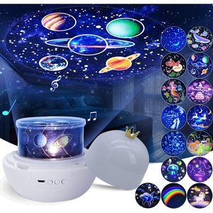 Projecteur LED USB Mini Dream Crown, veilleuse à piles en ABS, <span class=keywords><strong>lampe</strong></span> de chambre pour enfants avec lumière musicale d'ambiance étoilée - Product Image 4