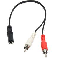 Usine directe DC3.5mm femelle à 2RCA mâle stéréo Audio Y câble répartiteur conducteur en cuivre blindé