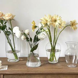 Jarrón de Vidrio Transparente Simple, Redondo, de Gran Diámetro, para Decoración Hidropónica de Hortensias y Peonías - Product Image 3