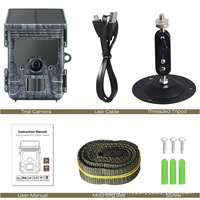 Caméra de chasse infrarouge solaire 112MP avec vision nocturne, détection 20m, camouflage extérieur pour surveillance de la faune
