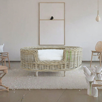Nouvelle Maison/Nid Confortable et Respirant(e) pour Animaux de Compagnie (Chats et Chiens) en Rotin Massif Fait Main, Écologique et Durable, Idéal(e) pour l'Intérieur
