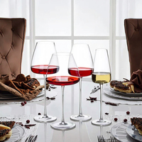 Verre à vin cannelé haut de gamme en cristal sans plomb, style américain, fait main, 720 ml, transparent, pour la maison