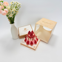 Boîte à gâteau pliable personnalisée avec logo, emballage cadeau jetable pour desserts, pour marques de pâtisserie commerciales