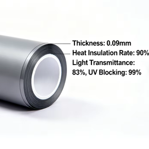 Película Decorativa Arquitectónica Azul, Bloquea 99% de Rayos UV, Aislamiento Térmico del 90%, Transmitancia de Luz del 83%, Película de Vinilo para Ventanas con Visión Unidireccional - Product Image 2