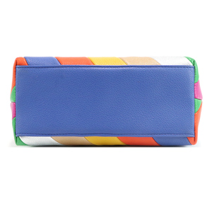 Bolso de Mano Personalizado al por Mayor, Impermeable, de Cuero PU Ligero, Estilo Boston para Mujer, con Rayas Coloridas, para Viajes y Compras - Product Image 5
