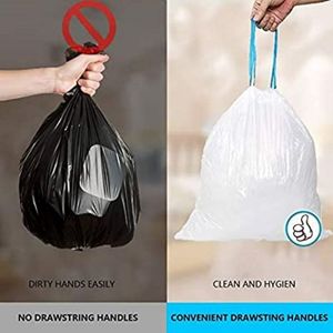 Tùy chỉnh dùng một lần <span class=keywords><strong>HDPE</strong></span> LDPE lót bin LLDPE trên cuộn 13 gallon Trắng nhựa rác dây rút chất thải Thùng rác túi rác - Product Image 3