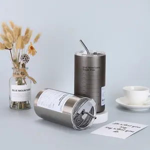 Phong Cách Mỹ Giữ Lạnh & Hot Du Lịch Cà Phê Đá Đồ Uống Thép Không Gỉ Latte Cách Điện Cốc Sữa Với Rơm