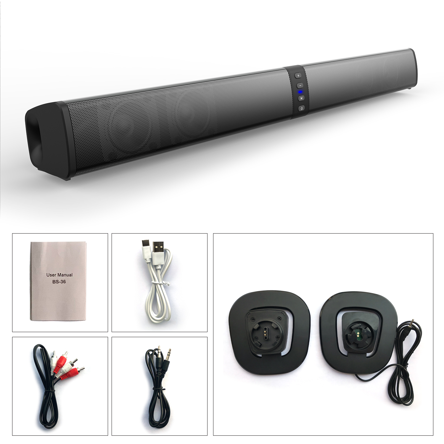 Wireless Surround Soundbar System For Tv Optical Cable Connectivity