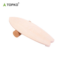 Planche d'équilibre TOPKO avec butées réglables, rouleau en liège, planche d'équilibre en bambou