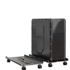 Foldable Metal Computer Desk <b>Stand</b> With Wheels For Desktop <b>Pc</b> Holder Office Furniture Modern Minimalist Design Square Shape - Product Image 1