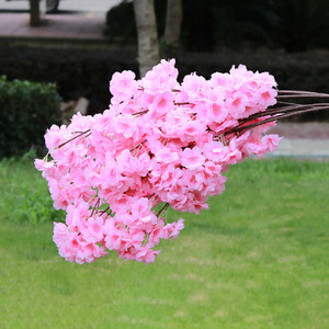 Branches artificielles de fleurs de cerisier Right Bird, 10 cm, en plastique et soie, pour décoration murale intérieure, mariage, salon, lianes - Product Image 3