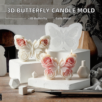 Molde de Silicona 3D de Mariposa para Velas y Jabones, No Tóxico, Apto para Lavavajillas, Manualidades de Primavera DIY