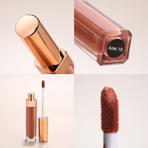 <span class=keywords><strong>Lip</strong></span> <span class=keywords><strong>Gloss</strong></span> Tekstur Berkilau Rose Gold, Lipstik Vegan Mewah, Produk Kosmetik, Lipstik Cair Matte, Label Pribadi - Product Image 3