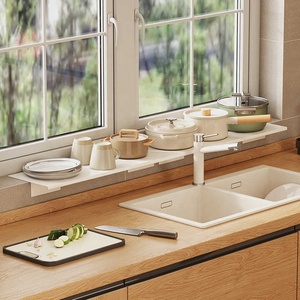 Étagère d'extension pour rebord <span class=keywords><strong>de</strong></span> <span class=keywords><strong>fenêtre</strong></span> <span class=keywords><strong>de</strong></span> cuisine, sans perçage, longue étagère <span class=keywords><strong>de</strong></span> rangement pour évier, étagère <span class=keywords><strong>de</strong></span> rangement plus large pour espaces <span class=keywords><strong>de</strong></span> <span class=keywords><strong>fenêtre</strong></span> - Product Image 2