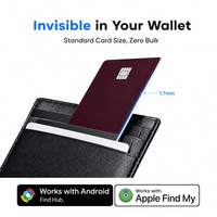 Carte de suivi universelle iOS Android, format plat, étanche IP68, recharge sans fil, carte intelligente, compatible avec la fonction Localiser et les écosystèmes multiples