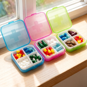 Mini organiseur de pilules, petite boîte à pilules pour sac, rangement compact pour pilules, petite boîte à pilules portable, conteneur léger pour pilules - Product Image 6