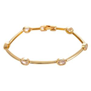 European American Style 18K Gold Plated <b>Copper</b> Zircon <b>Bracelet</b> Round Elliptical Geometric Women's Jewelry - Product Image 5