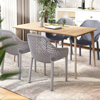 Chaises de salle à manger et de jardin modernes empilables et respirantes en PP noir