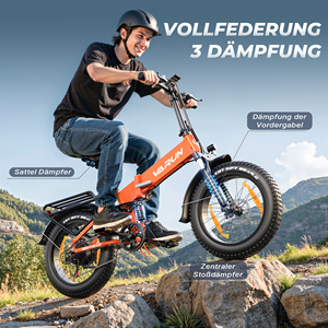 Bicicleta Eléctrica Plegable con Llantas Gruesas de 20 Pulgadas, 750 W, 120 km de Autonomía, Batería de 48 V y 13 Ah, Doble Suspensión, Freno de Disco IP65, Disponible en Almacén de la UE - Product Image 5