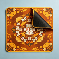 Tapis de jeu en feutre antidérapant pliable pour 4 joueurs, motif bouteille de whisky, baril marron, cigare, tabac, mahjong