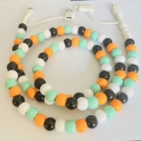 Câble de charge tendance noir, blanc, orange, menthe, perles, 4 en 1, multi-interface, cordon de charge USB pour téléphone portable