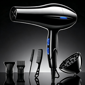 Asciugacapelli Professionale ad Alta Potenza con Ioni Negativi, Aria Calda e Fredda, Diffusore, Pettini per lo Styling, per Uso Domestico e Salone - Product Image 4