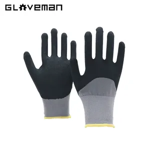 GLOVEMAN Custom Rigger Industrial Construction Household Garden Safety Work Touchscreen Rubber Nitrile Latex Coated Hand Gloves