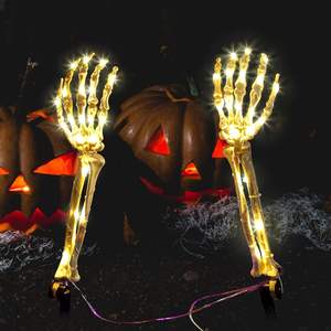 Mano de Fantasma de Terror, Accesorios Realistas con Luz LED IP65, Esqueleto de Plástico <span class=keywords><strong>Animatrónico</strong></span> para Decoraciones de Jardín de Halloween - Product Image 4