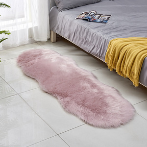 Tapis ovale en fausse laine antidérapant pour salon, chambre à coucher, usage domestique adulte, couleur unie, lavable en machine, nettoyage localisé - Product Image 4