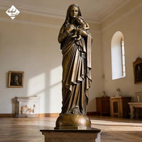 Décoration intérieure personnalisée, art métallique, célèbre sculpture de jardin décorative, belle sculpture de main de Dieu en bronze pour parc