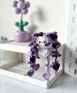 Adorno <span class=keywords><strong>de</strong></span> corazón tejido a mano para maceta, decoración <span class=keywords><strong>de</strong></span> plantas, guirnaldas <span class=keywords><strong>de</strong></span> corazones, maceta tejida, decoración boho para mesa y estante, planta hecha a mano - Product Image 3