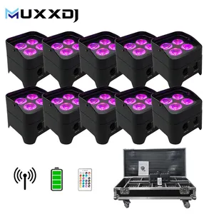 Mini S4 DMX 4*18W Iluminación de fiesta RGBWA + UV 6in1 Remoto LED Uplights Batería Luces DE BODA inalámbricas para Dj Club Disco