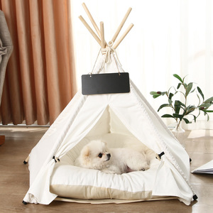 Tente <span class=keywords><strong>tipi</strong></span> pour chien de luxe imprimée, non en bois, lavable, avec motif étoiles <span class=keywords><strong>bleu</strong></span> <span class=keywords><strong>marine</strong></span>, lit d'intérieur confortable - Product Image 6