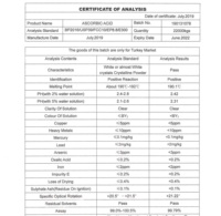 Numéro de type de PVC de poudre d'acide ascorbique de vitamine C en vrac de CAS 50-81-7