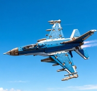Puzzle 3D en bois militaire personnalisé : Avion de chasse supersonique – Casse-tête pour la décoration de chambre de garçons