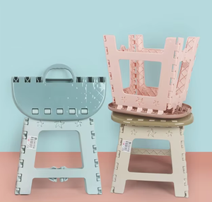 Taburete cuadrado plegable portátil para niños al aire libre de color macarrón grande de plástico reforzado grueso - Product Image 4