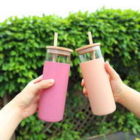 20oz 30oz 40oz vente en gros en vrac personnalisé arc-en-ciel voyage bambou verre sublimation eau café gobelet tasse bouteille tasse avec paille