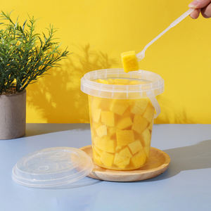 Vasos Desechables Transparentes de Plástico PS de Pared Simple con Tapa y Asa de 500 ml y 700 ml para Té de Burbujas, Jugos, Café, Leche, Fruta - Product Image 3