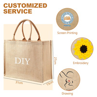 Sacs en toile de jute réutilisables, écologiques, durables, pour mariage, épicerie, mode, pratiques, personnalisables