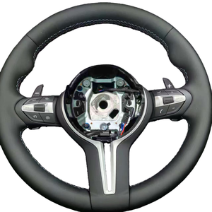 Volante in Pelle Rotondo Nuovo di Fabbrica per <span class=keywords><strong>BMW</strong></span> M3 M4 F80 F82 E90 E91 E60 X5 F15 X6 F16 F10 F30 F32 F36 F60 - Product Image 1