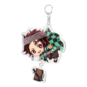 Cá nhân hoá tùy chỉnh in Acrylic quyến rũ rõ ràng long lanh Epoxy Hologram Anime Acrylic Keychain