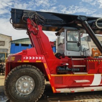 Chariot élévateur à conteneurs en acier Kalmar DRF450-650S5 d'occasion en bon état, 45 tonnes, grue portuaire, chariot élévateur à bras télescopique, prix avantageux pour vente rapide
