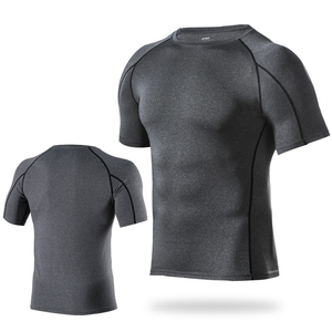 Uomo Base Layer Sport Compression <span class=keywords><strong>Skinny</strong></span> T shirt Running ciclismo stretto manica corta Bottoming Top Gym Outdoor Fitness Training - Product Image 5