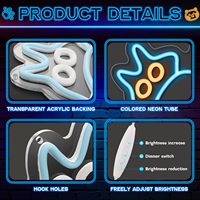 Enseigne néon LED mignonne en forme de chat Neonawall, lumière murale à intensité variable alimentée par USB pour chambre à coucher, animalerie, café et décoration commerciale de fêtes
