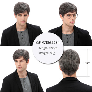 Parrucche da <span class=keywords><strong>uomo</strong></span> in fibra chimica copricapo da <span class=keywords><strong>uomo</strong></span> alla moda scoppi laterali soffici parrucche popolari parrucche capelli corti - Product Image 4