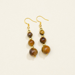 Orecchini pendenti in pietra naturale occhio di <span class=keywords><strong>tigre</strong></span> gioielli in cristallo curativo con perline da donna - Product Image 4